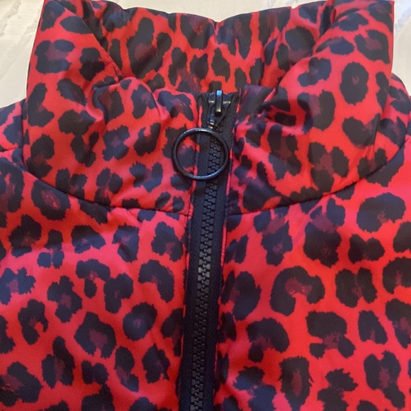 Design Lab cropped red leopard print coat - size XS - Picture 2 of 7